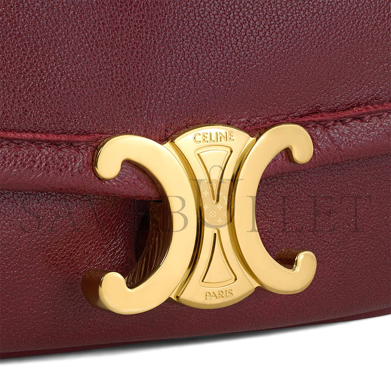 CELINE LITTLE HALFMOON SOFT TRIOMPHE IN SUPPLE SHINY LAMBSKIN L10373778.28PO (25*13*5cm)